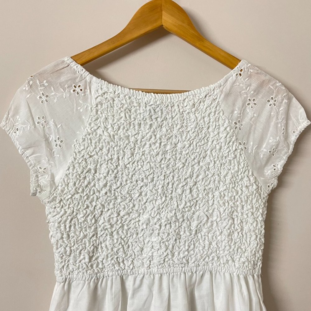 Medium- 100% Cotton White Maxi Dress - Picture 5 of 9